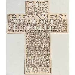 Lords Prayer cutout cross